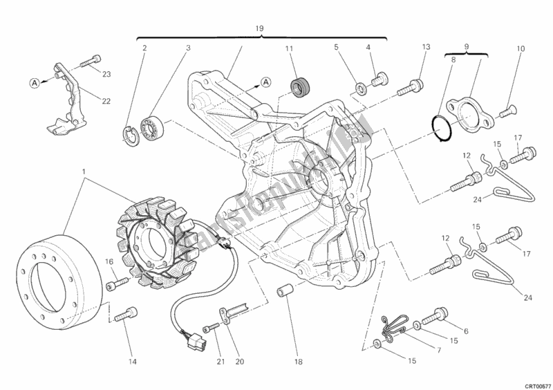 Alle onderdelen voor de Generator Deksel van de Ducati Hypermotard 1100 EVO SP USA 2011